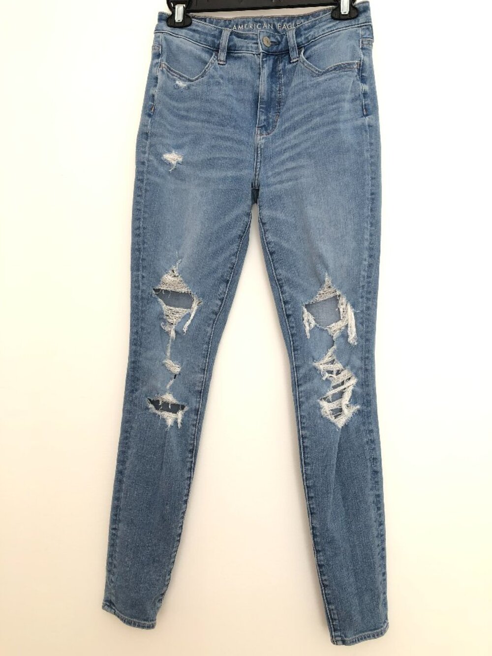 American Eagle The Dream Jean Super Hi-Rise Jegging Distressed Size 4 Regular